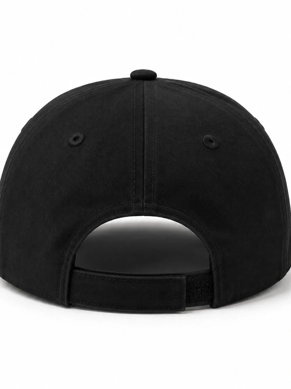 🖤 444 Gothic Black Baseball Cap White Embroidery Adjustable Velcro Strap Unisex